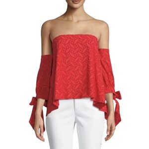 Sachin + Babi Colbert Red Off-Shoulder Eyelet Blouse 4